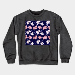 Floral design Navy Pink Pattern Crewneck Sweatshirt